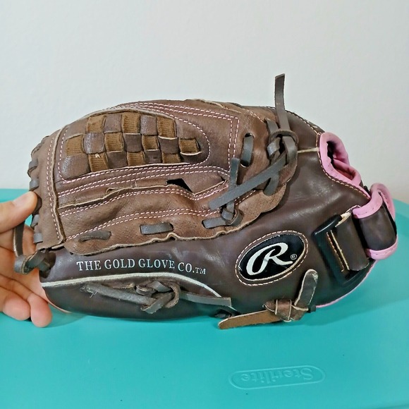 Rawlings WFP120 Fastpitch Softball Glove 12 Inch LHT‎ Brown With Pink Trim G2 - Picture 1 of 16